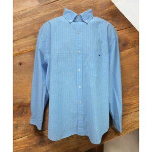 Vineyard Vines Mens Classic Fit Blue Gingham Tucker Shirt XL
